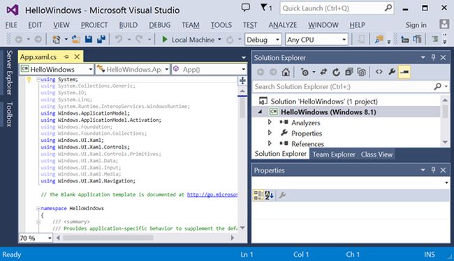 Visual Studio 2014 IDE